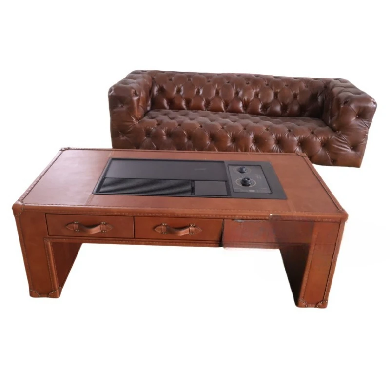 ox coffee first layer cowhide storage coffee with induction cooker tea coffee