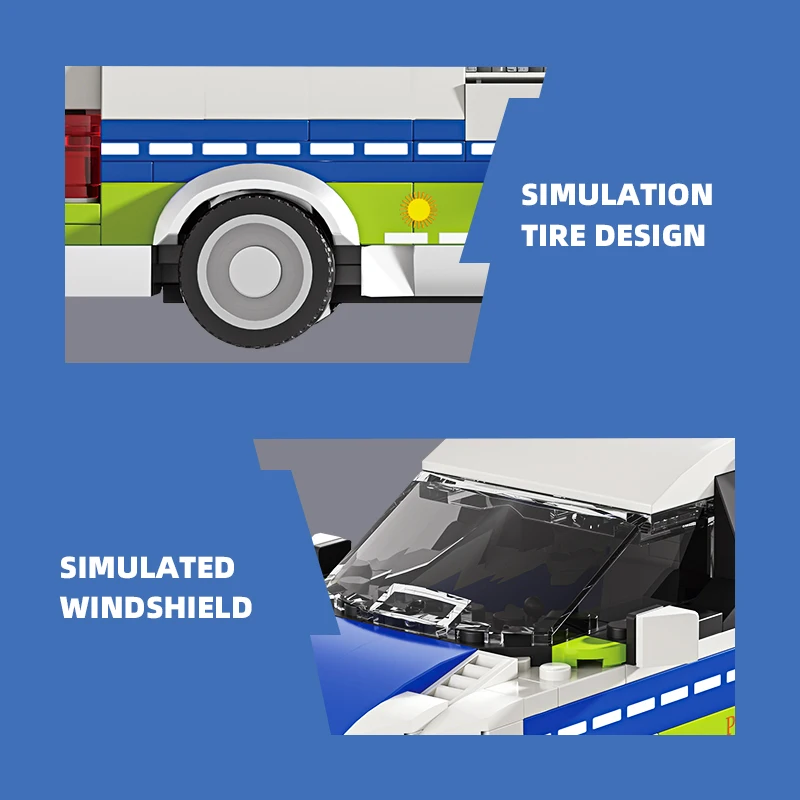 430 Uds. Vehículo de asalto de policía europeo, bloques de construcción, ciudad, patrulla, coche, bloques de modelismo, juguetes educativos para niños, regalos de vacaciones