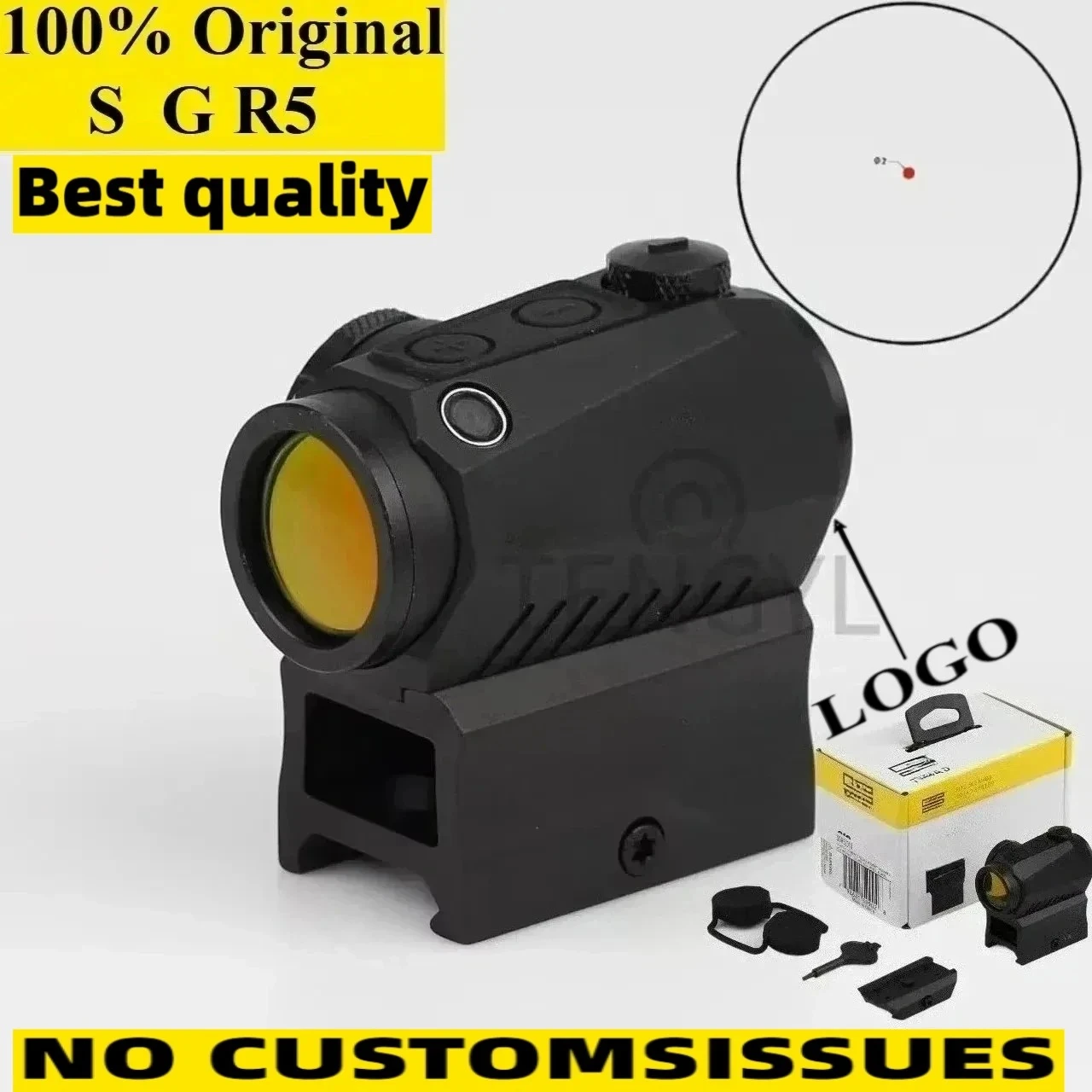 

Оригинальный коллиматорный прицел Red Dot Sight 1x20 мм с закрытым коллиматорным прицелом, высокопроизводительный, прочный, водонепроницаемый, противотуманный, компактный, 2 MOA