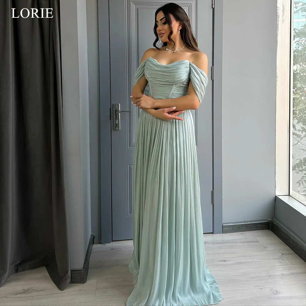 

LORIE Elegant Evening Dress Draped Off The Shoulder Tulle Party Dresses Formal Pleats Prom Gowns Customized