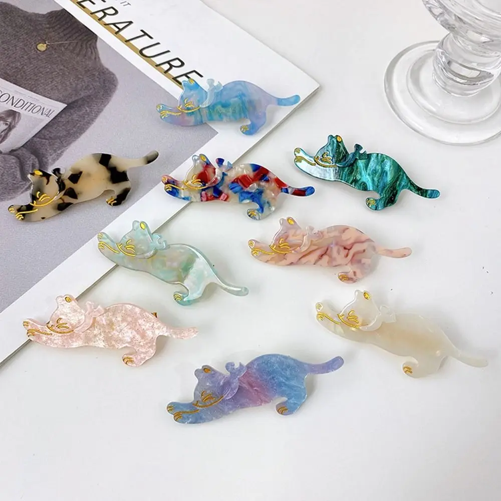 Sweet Fashion Barrettes Animal Cartoon Girl Hair Clip Korean Style Headwear Female Hair Accessories Small Hair Clip Cat Hairpin