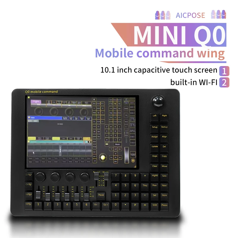 

AICPOSE DMX Mini MA2 Консоль 120G SD DMX Контроллер освещения сцены для DJ Дискотека Концертные мероприятия Свадьба MIDI LTC NET Порты
