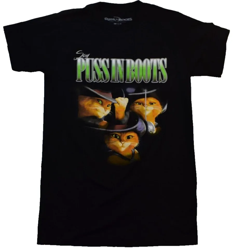 Puss In Boots The Last Wish Mens Soy Black T Shirt New S