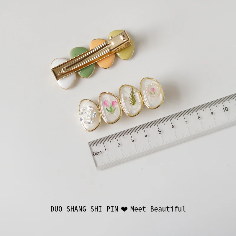 

Retro Forest Sle Hair Clips Women's Precise Bangs Side Clips Heavy Du Dubill Clips Hair Accories Alloy Embedded Arti...