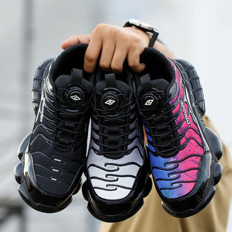 Size 47 48 Safety Shoes Men Anti-smash Anti-puncture Steel Toe Work Shoes Rotating Button Security Protective Men Safety Boots