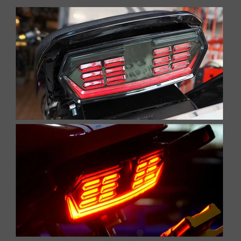 Motorcycle Brake Tail Light With Turn Signal Lights For Honda Grom MSX125 CB650F CB650R CBR650F CTX700N, Smoked Lens image 4