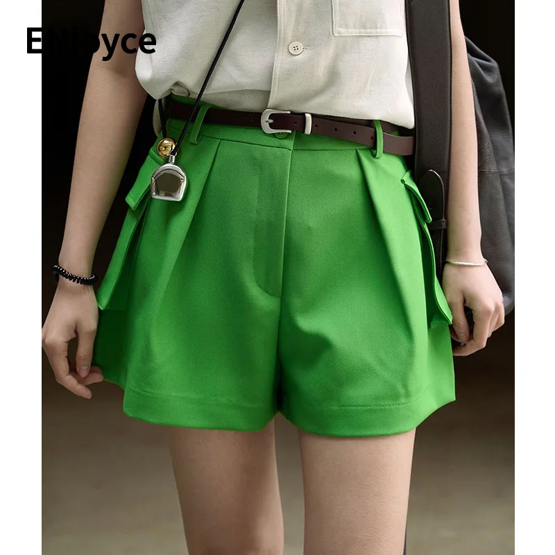 

2024 Summer Women Pockets Cargo Shorts Female Korean Fashion Casual Loose High Waist Short Pants Y2K Streetwear A-line Hot Pant