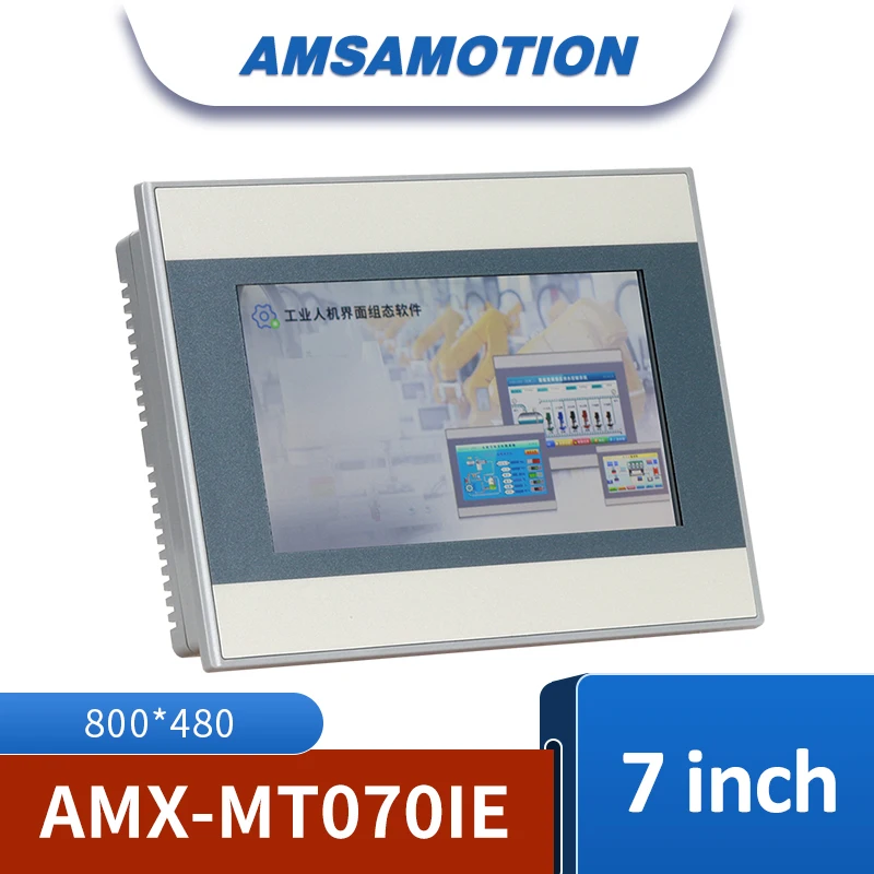 AMSAMOTION 7'' Inch HMI Touch Screen Compatible with MR0701NE 800*480 1024*600 Ethernet Interface Panel Monitor CNC Controller