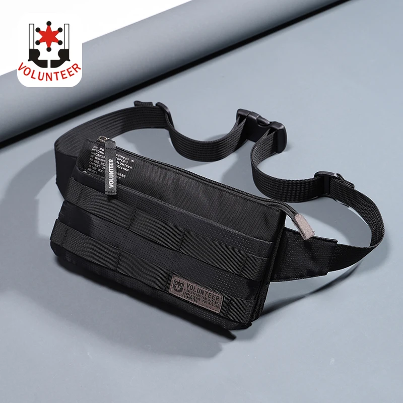 Volunteer Men's Shoulder Waist Bag Casual Fanny Packs for Men 2024 New Simple Multifunctional Running Small Phone Bags 1829-12