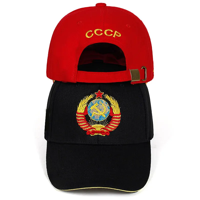 2023 High Quality Russian CCCP National Emblem Baseball Cap 100% Cotton Snapback Caps Adjustable Sun Hat Outdoor Visor Hats