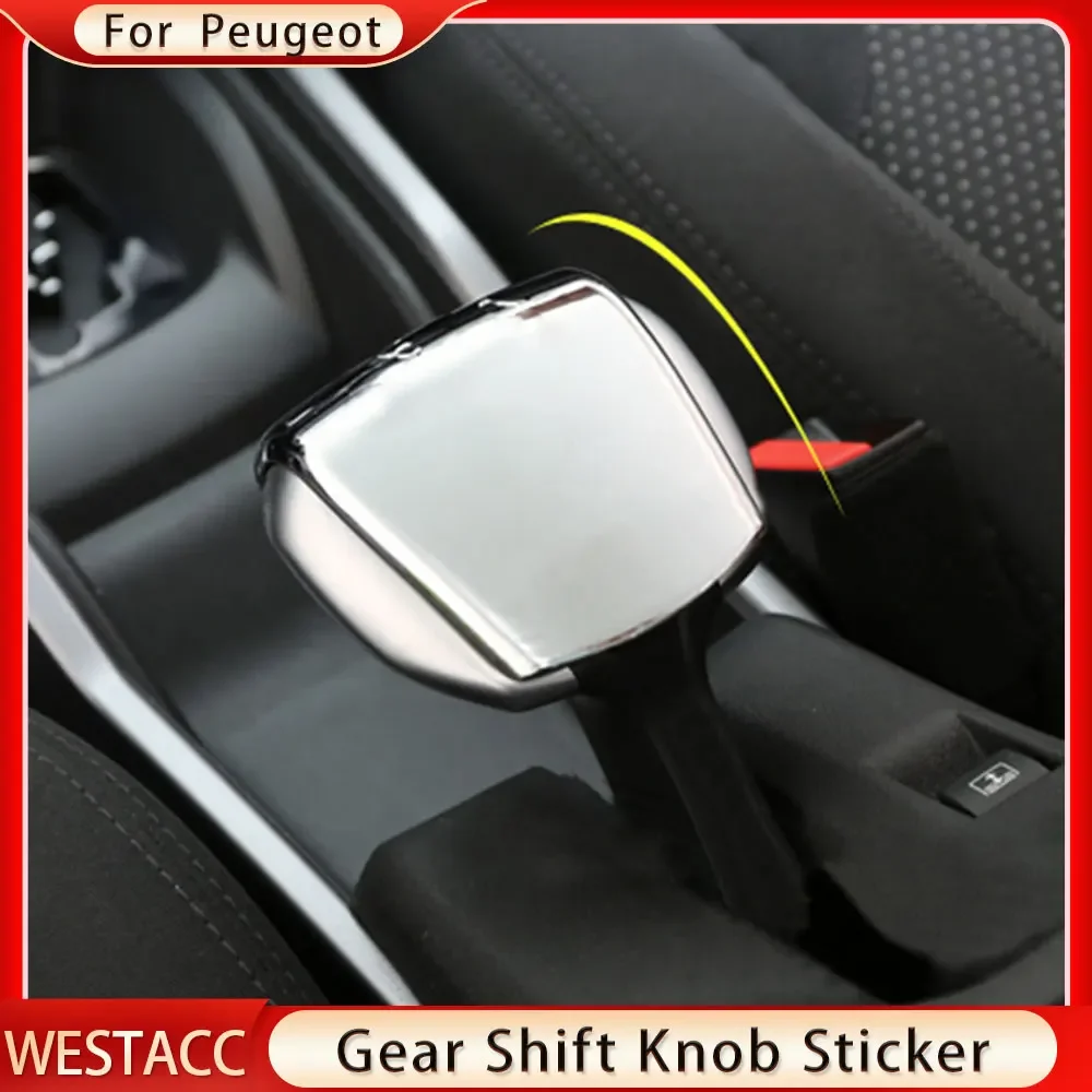 ABS Car Interior Handbrake Cover Case for Peugeot 2008 2014 2015 2016 2017 2018 Decoration Hand Brake Stickers Accessories