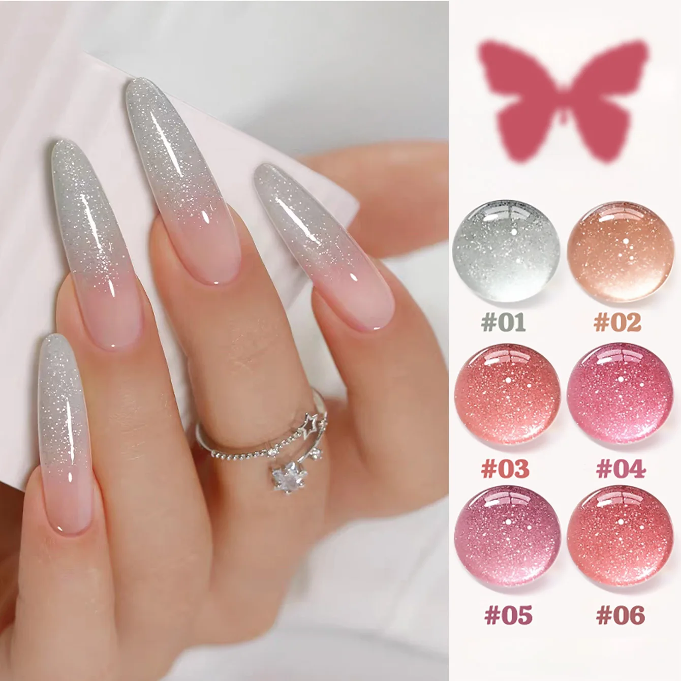 

1-12pcs PSK Pink Naked Rose Crushed Diamond Gel Nail Polish Nail Art Explosion Flash Sparkling Crystal Nail Art Shop Special