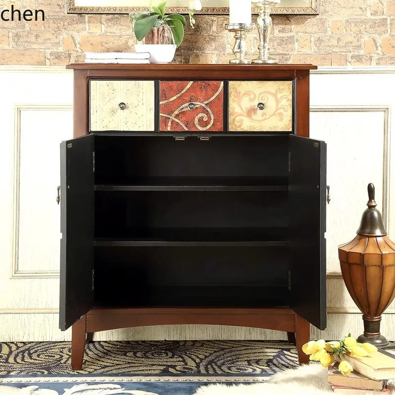 

ZML Entrance Shoe Cabinet Vintage Mid-Century Style Storage Cabinet Vintage Style Sideboard Storage Cabinet