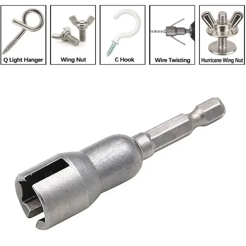 1/2PCS Natural Slotted Butterfly Hole Socket Wrench Hexagonal Handle Electric Screwdriver Wing Nut Socket Tools