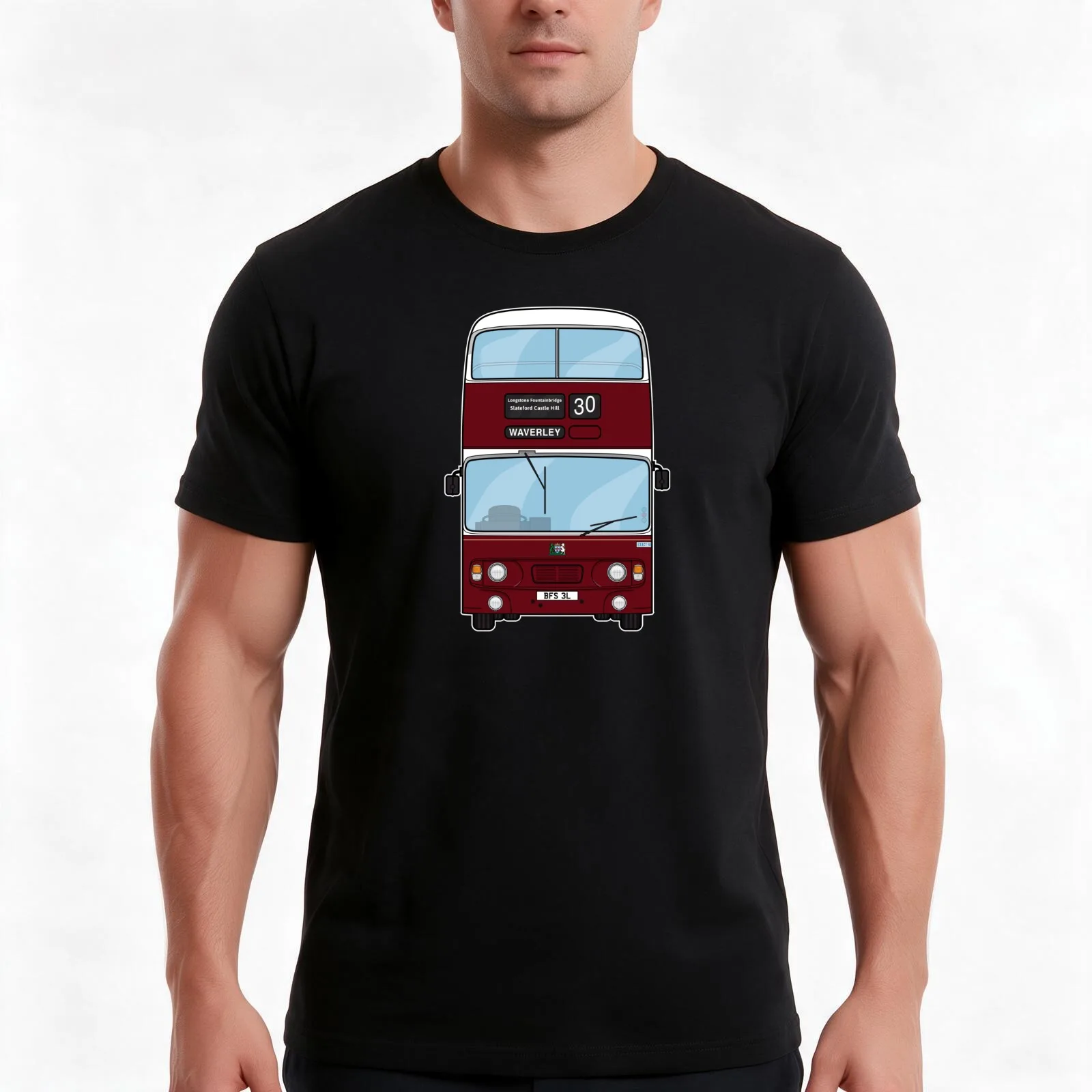 Edinburgh Lothian BFS3L Leyland Atlantean Illustration 90s Scottish T-Shirt Summer Casual Cotton Tee Oversized Streetwear Tops