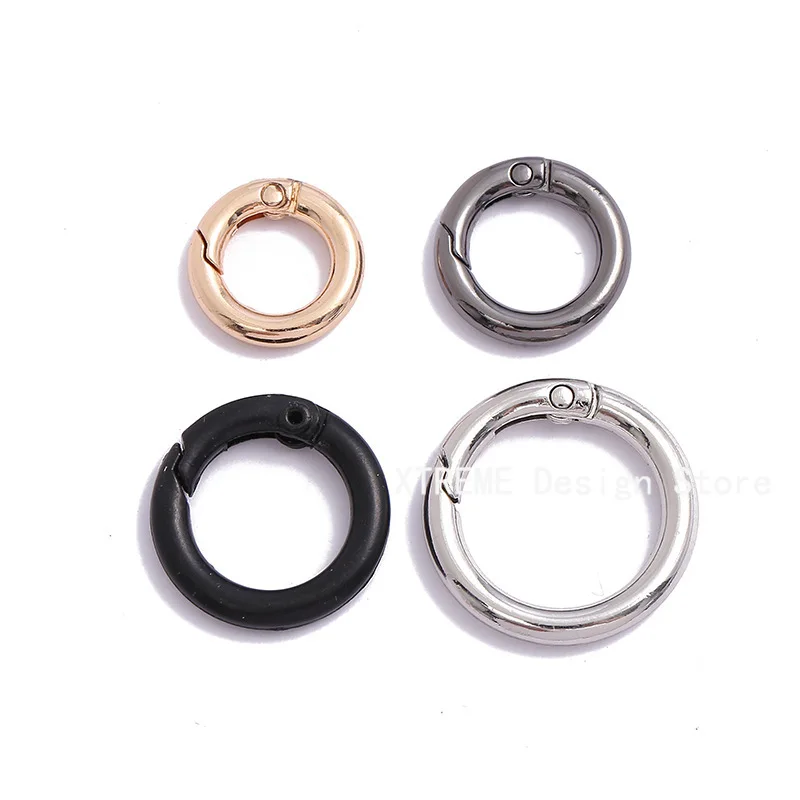 1pc Metal O Ring Spring Clasps Openable Round Carabiner Keychain Bag Clips Hook Dog Chain Buckles Connector For DIY Jewelry