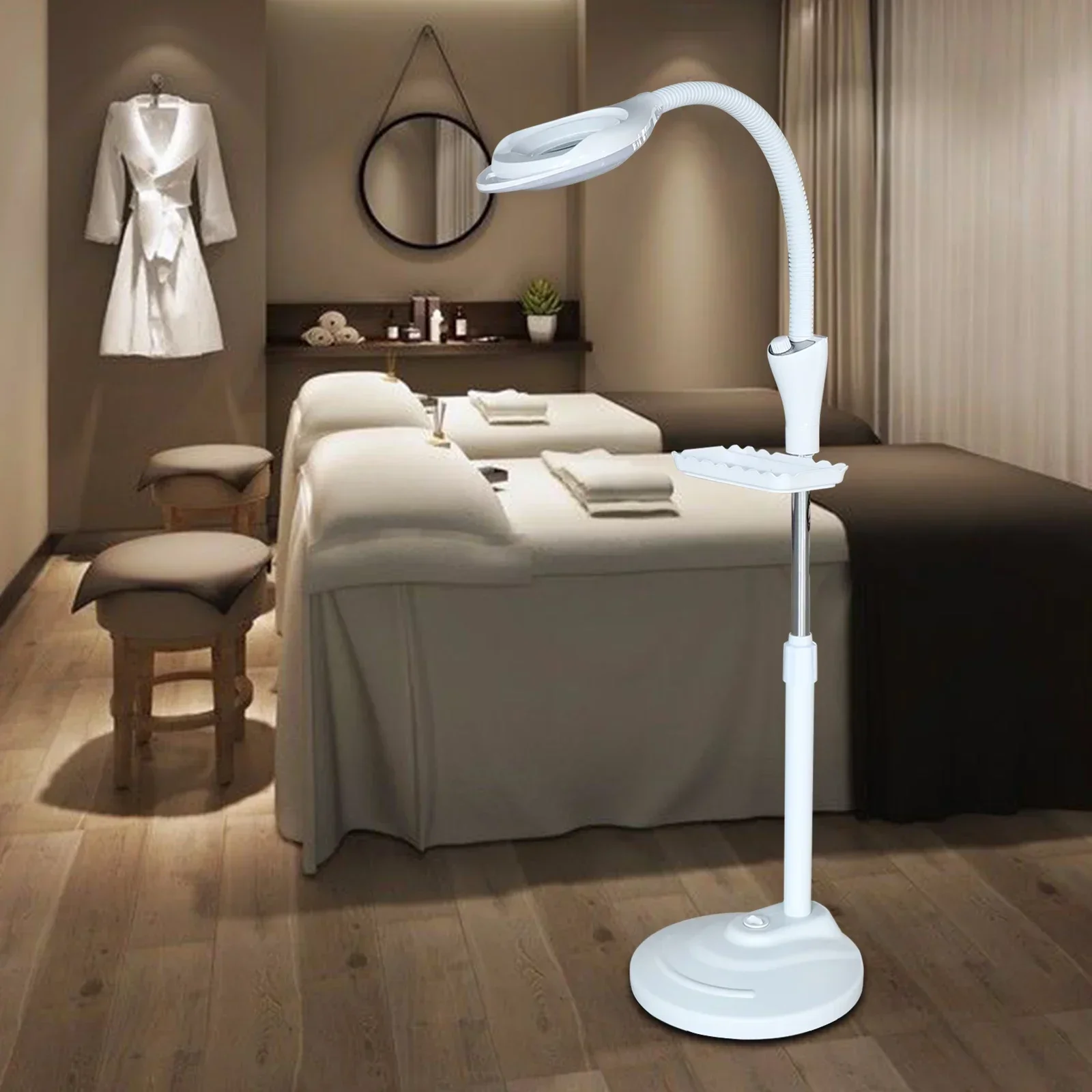 Pro 16X Diopter LED Magnifying Floor Stand Lamp Magnifier Glass Cold Ligth Len Beauty Facial Light For Salon Nail Tattoo 110V