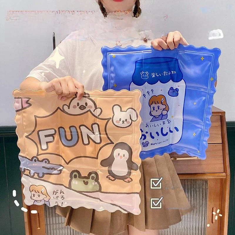 

Office Ice Pad Summer Cooling Breathable Student Cushion No Water Needed Portable Air Conditioning Mat Cute Cartoon Design