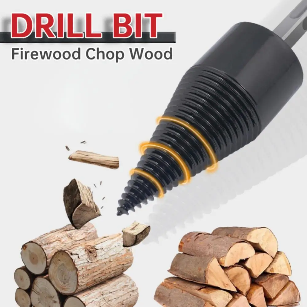 

Firewood Chop Wood Drill Bit 32/42mm Splitting Cone Log Splitters Firewood Chopper Wood Split Cone Drill Bit Woodworking Tools