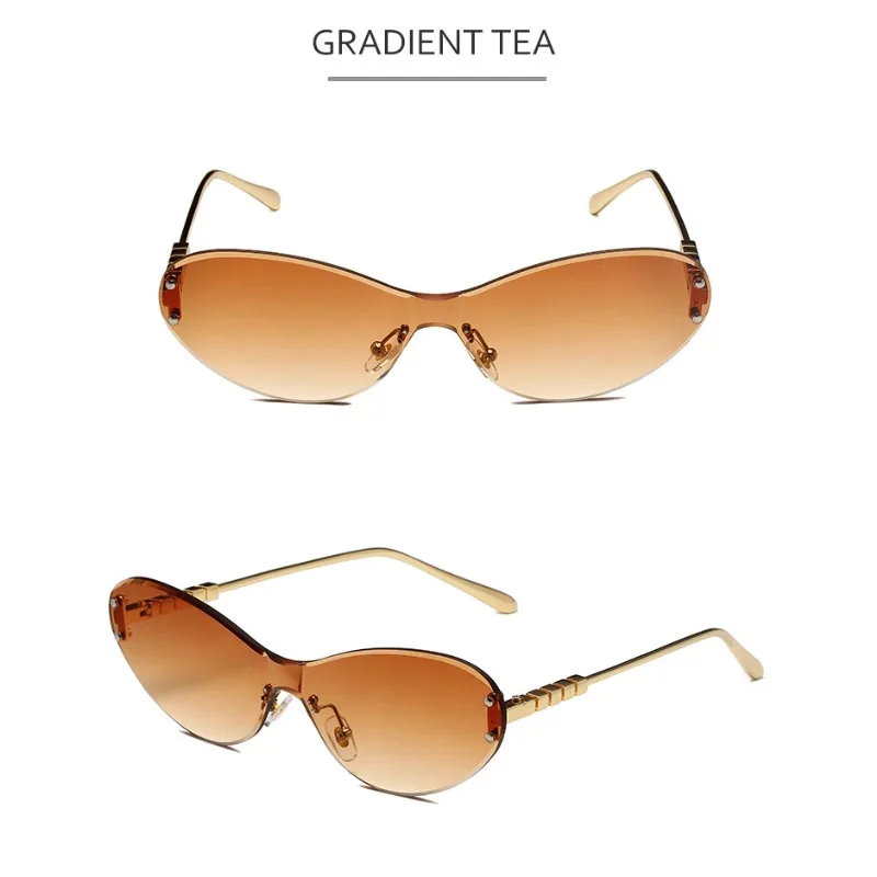 

Солнцезащитные очки Y2K без оправы, люксовые, женские, винтажные, в стиле панк, популярные, металлические, для подиума, для активного отдыха, для вождения, с защитой от УФ400, для путешествий