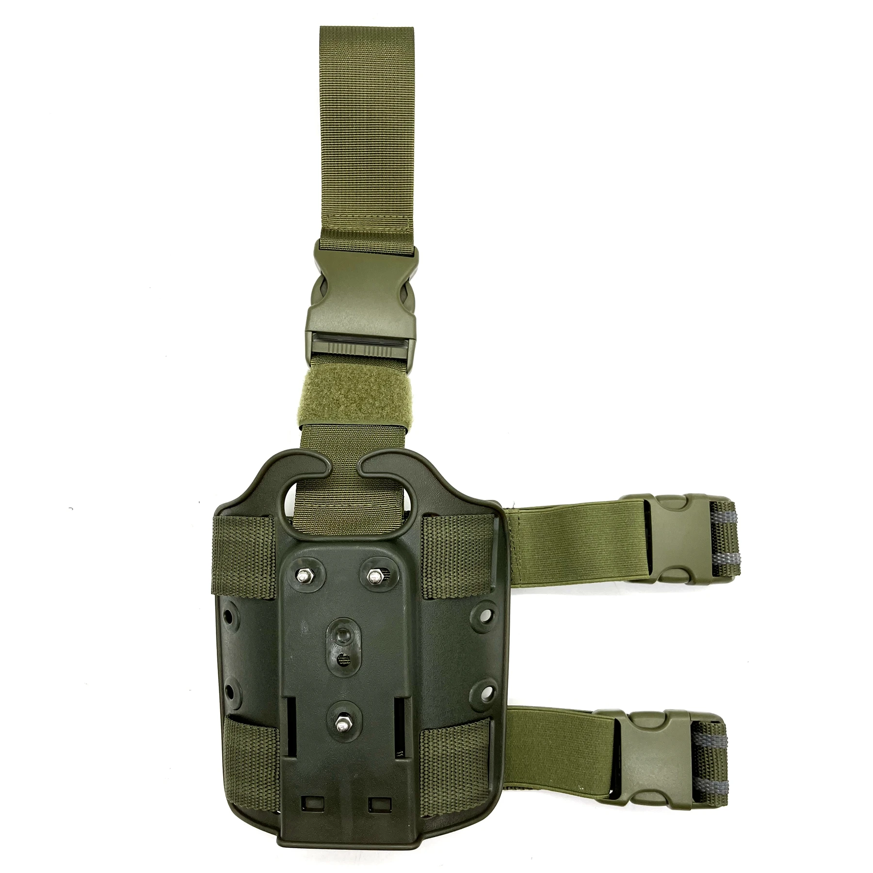 Green Gun Holster Leg Drop, Platform Leggings Adapter, Dual Strap Leg Shroud, Small Tactical Plate with Harness