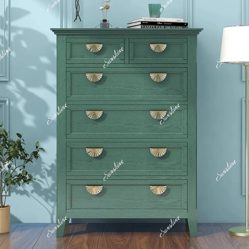 Dark green five-bucket bedroom simple modern wall entrance bedside storage locker  FT