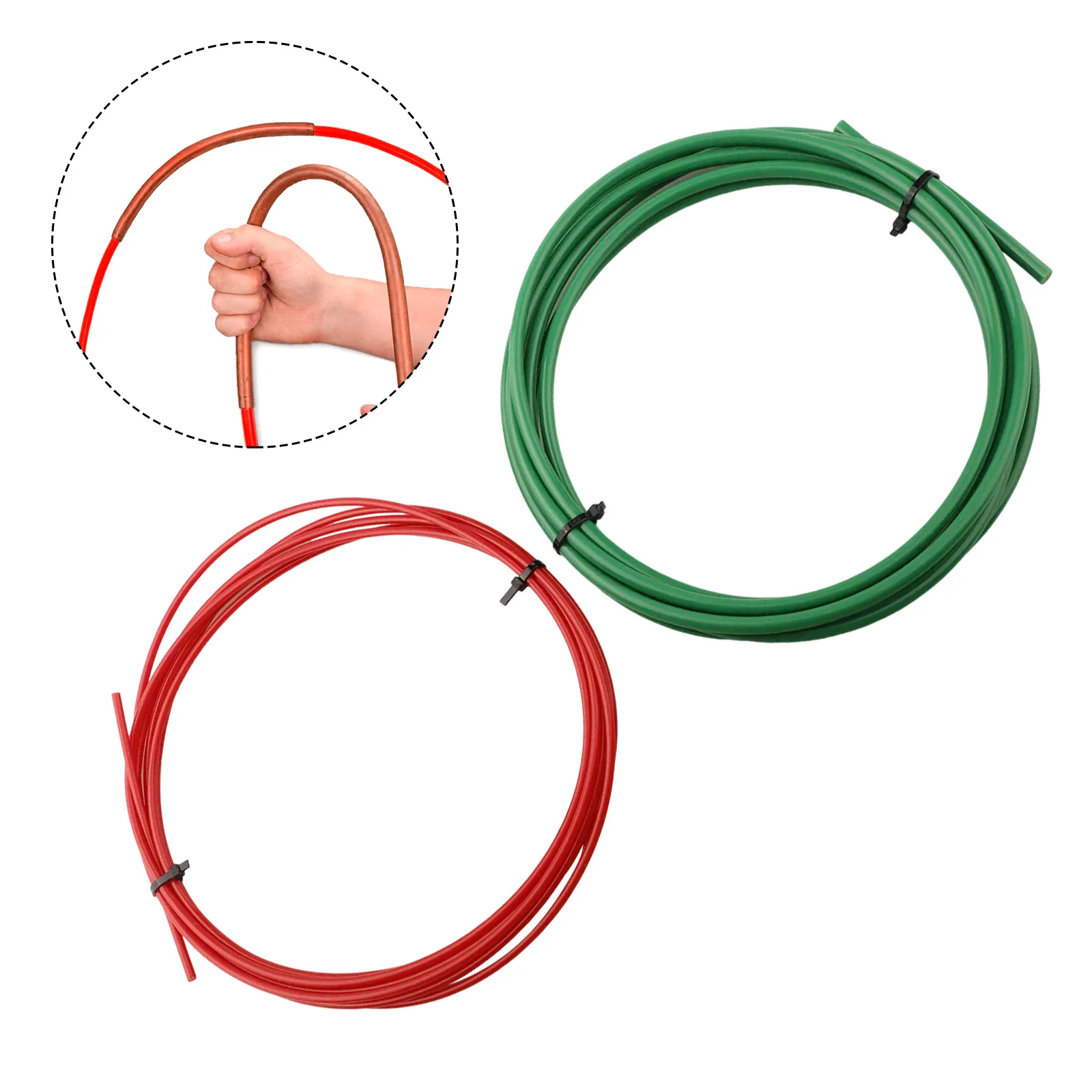 

2pcs Built-in Copper Tube Bending Strip Air Conditioning Pipe Bender Kit PE Plastic CT-205 Tool Parts Green + Blue High Quality