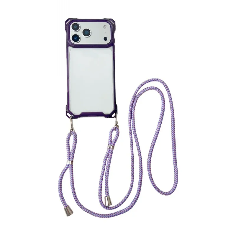 S26 Ultra Hülle, stoßfest, für Samsung Galaxy S25 FE S23 S24 Plus, Umhängetasche, Lanyard-Kordel, vier Ecken, transparente Kunststoff-Gurtabdeckung – Detail 14