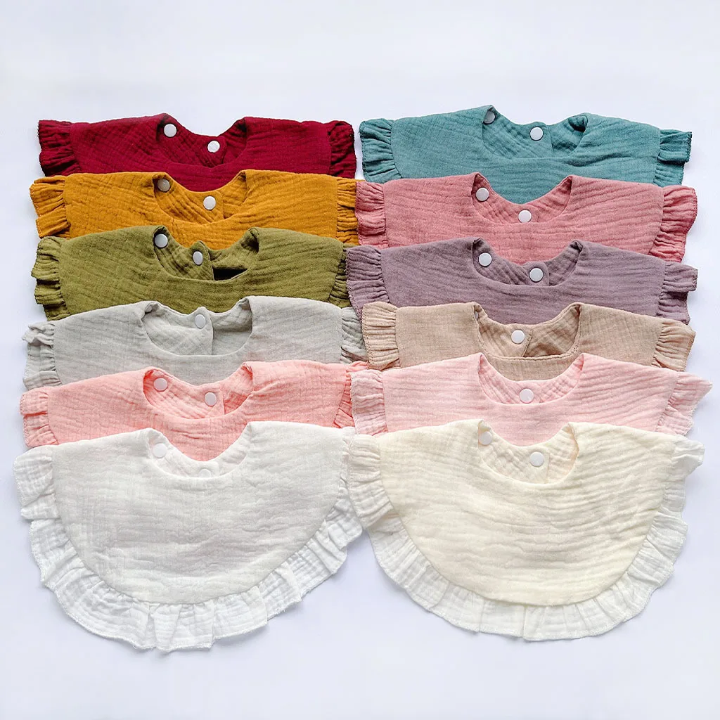 Children's Products Baby Candy Colored Gauze Lace Bib Drool Bib Baby Good-looking and Comfortable Drool Towel