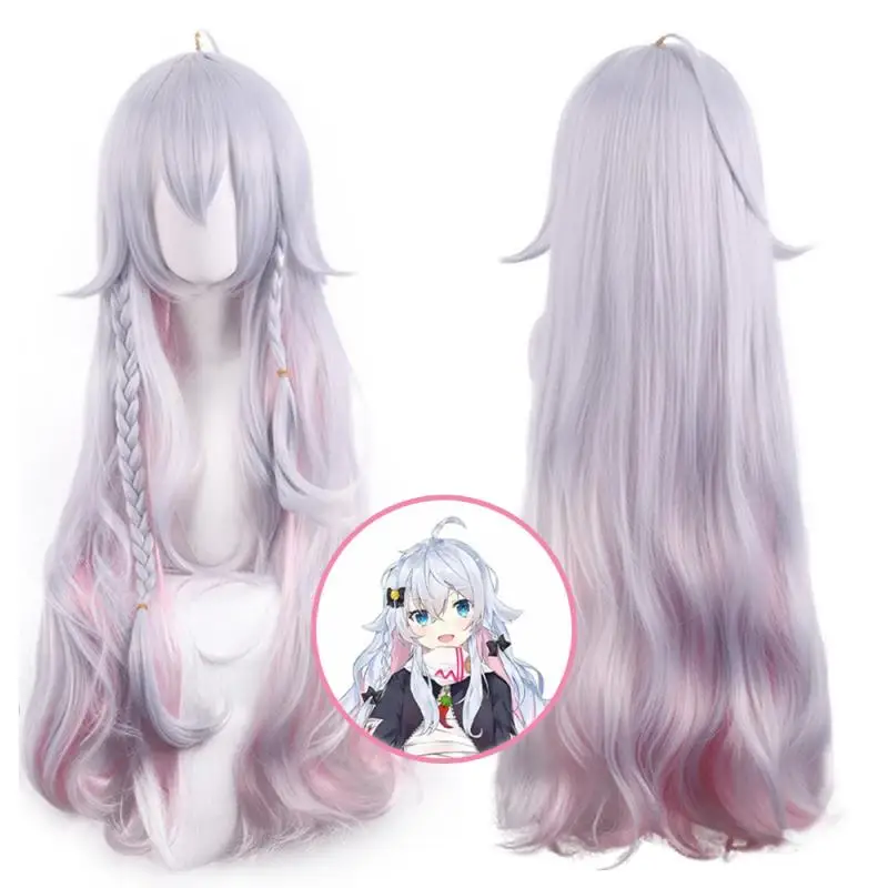 Anime VTuber Kagura Nana Cosplay Perücken Kostüme Kopfbedeckung 70cm Lange Simulierte Kopfhaut Dichte Gemischte Voluminöse Langhaar-Perücken – Detail 1