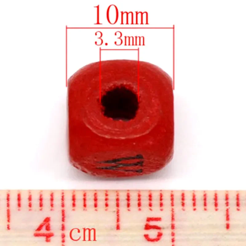 4500Pcs Mixed Colorful Cube Alphabet Letters Wood Spacer Beads Wooden DIY Jewelry Making Component 10x9mm
