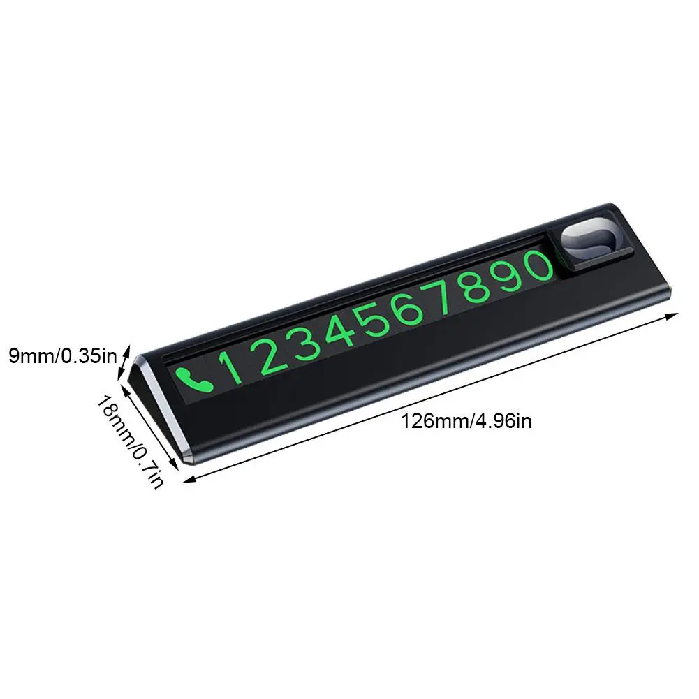 Mejores vendedores de 1 tarjeta para estacionamiento temporal de coche, placa de número luminosa en blanco/negro, pegatina de número de teléfono automático, organizador de estilo