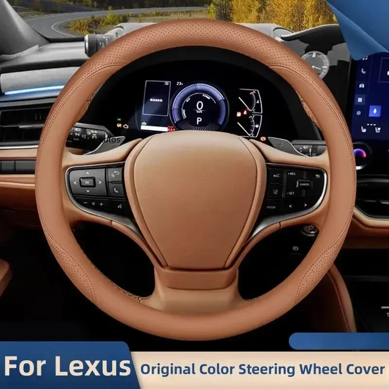 For Lexus Car Steering Wheel Cover Car Original Interior Colour Leather Breathe Nappa For Lexus ES200 ES300h NX260 CT200 RX300