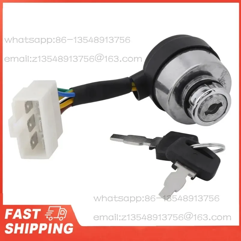 6 Wire Ignition Start Key Switch For 2.5-6.5KW 188F Gas Generator 6 Wire Ignition Key Switch Ignition Start Key Switch