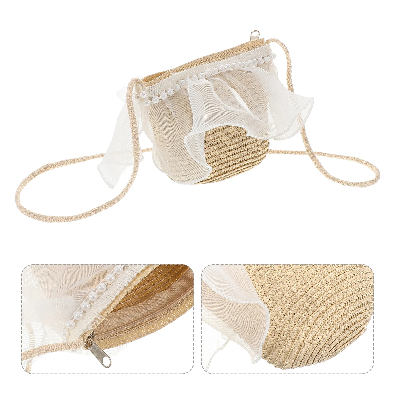 Girls Beach Bag Little Bags and Purses for Kids Fashion Straw Tote Woven Handbags Women