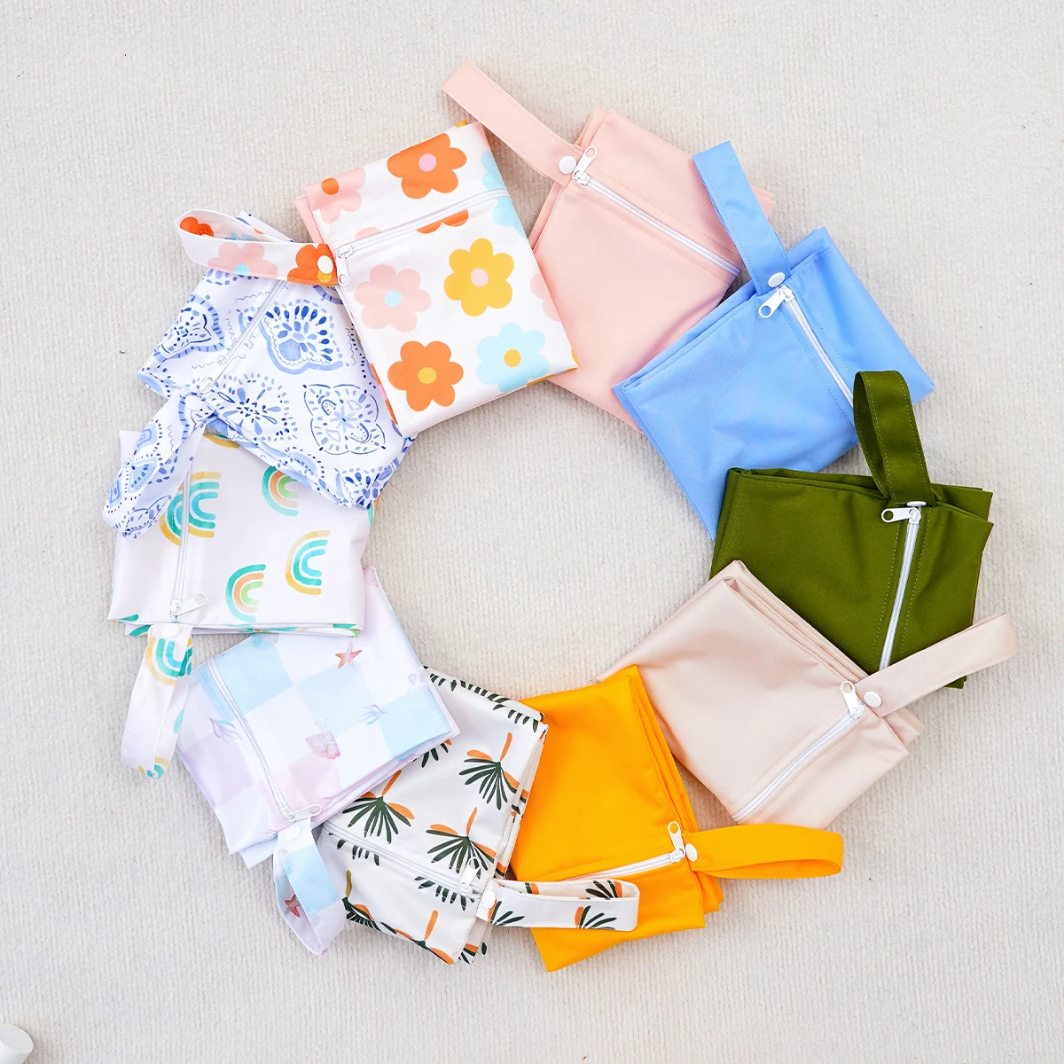 Sacs secs et humides imperméables 2 pièces/ensemble 26x36cm, pour voyage, plage, piscine, maillot de bain, sac de rangement de couches Portable réutilisable pour bébé