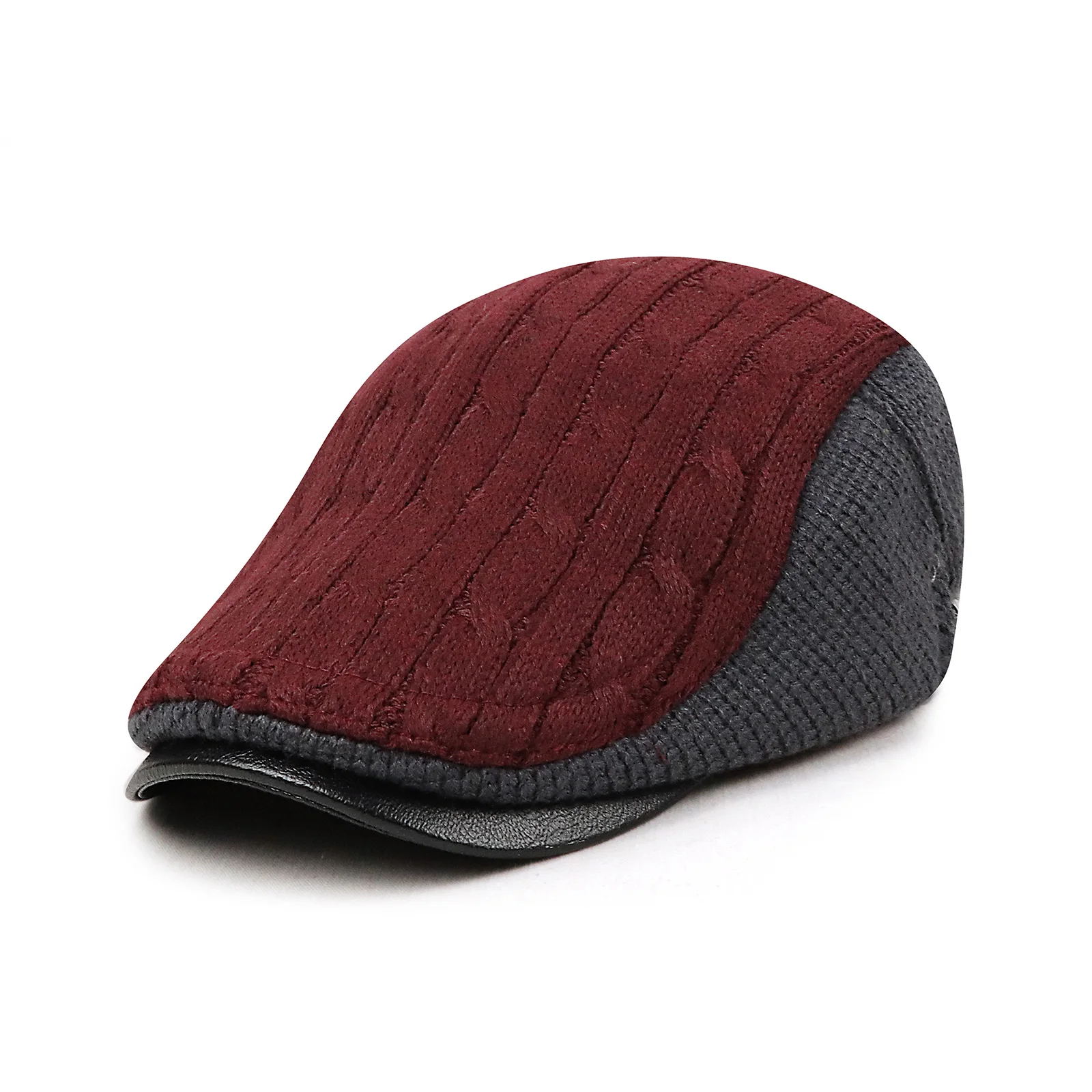Autumn Winter Beret Hats for Men Dad Ivy Cap Women Visors Thicken Wool Warmer Knitted Cap Casual Crochet Hat Forward Cap 4
