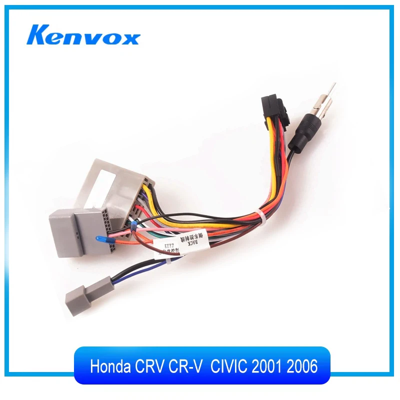 Decodificador de caixa canbus de rádio de carro android para honda crv CR-V civic 2001 2006 16 pinos cablagem plug cabo de alimentação