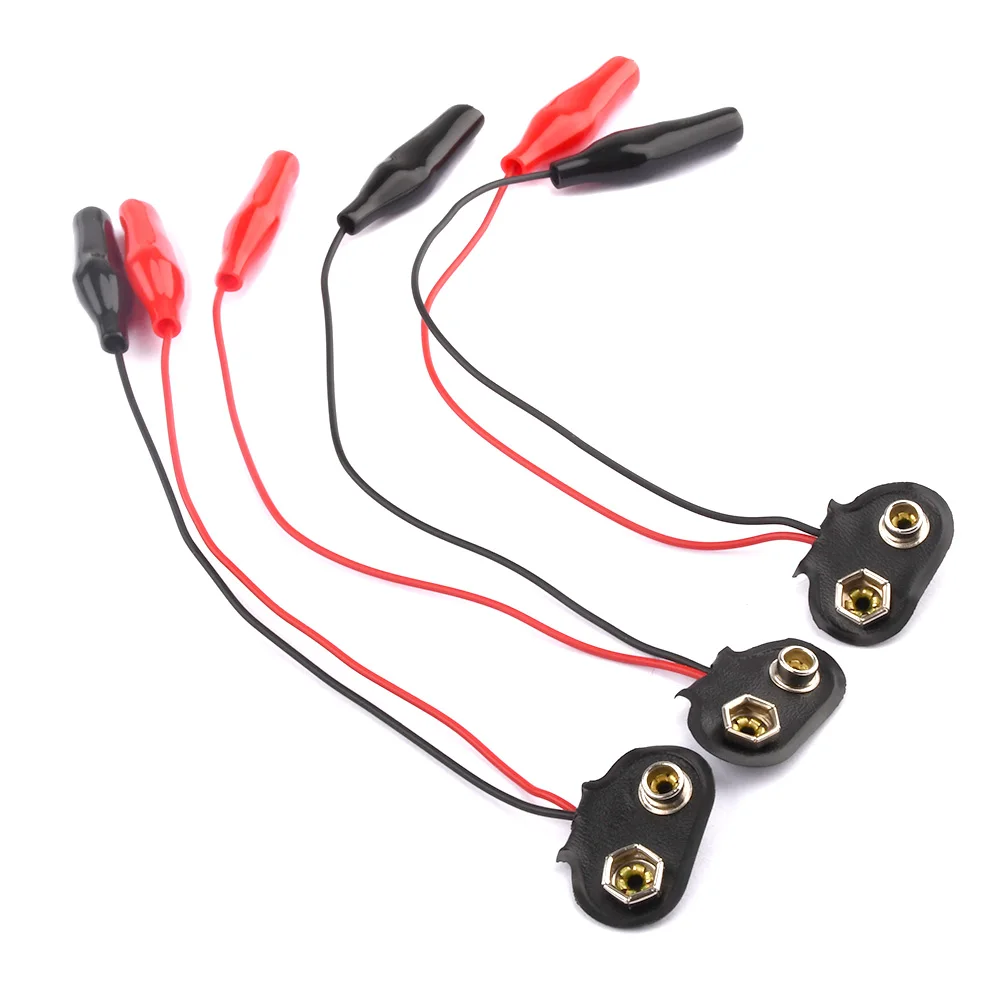3pcs 9V Clip per batteria supporto per piombo fibbia per batteria scatta filo connettore a Clip a coccodrillo 18cm 9V Clip per batteria doppia Clip a coccodrillo