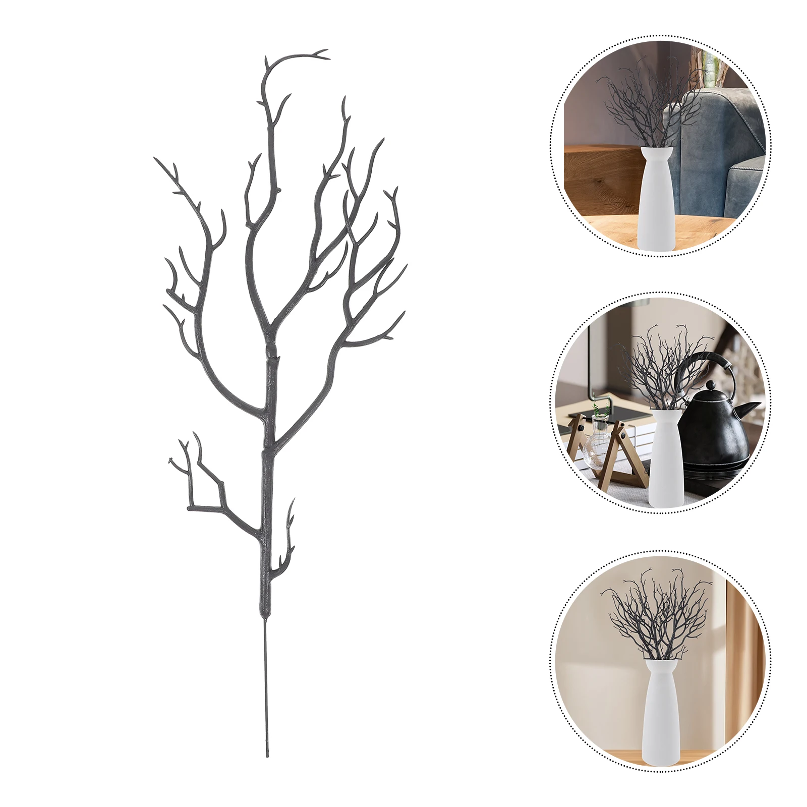 

12pcs Artificial Branches Decorative Tree Stems Realistic Craftsmanship Black DIY Home Plants Simulation Twig Vase Filler