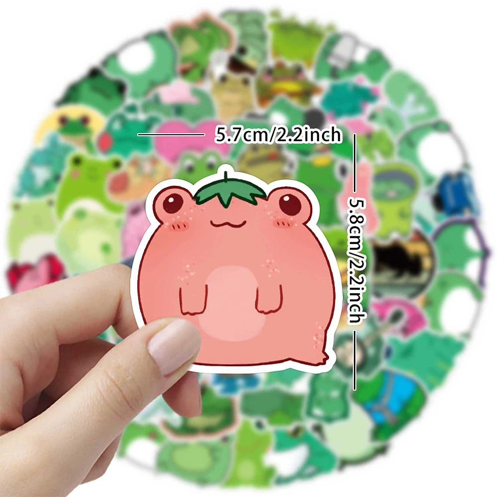 สติกเกอร์กันน้ำลายการ์ตูนกบสุดน่ารัก 10/30/50/100 ชิ้น สำหรับเด็ก ของเล่น DIY สเก็ตบอร์ด กระเป๋าเดินทาง กีตาร์ ทำจาก PVC