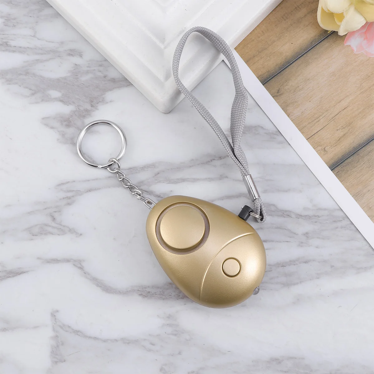 Mini Personal Alarm 130db Loud Portable Plastic Electronic Compound Material Built-in Emergency Security Alarm Keychain