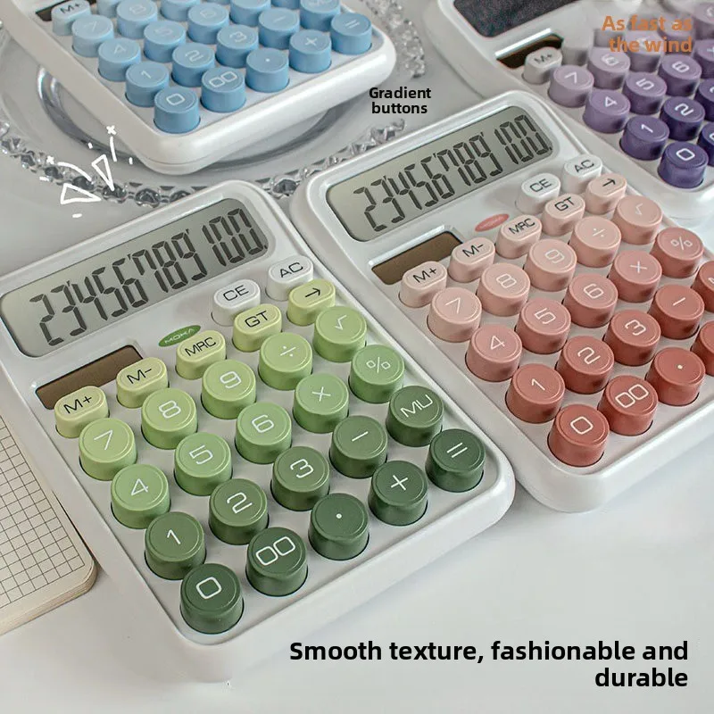 

Gradient color solar calculator high-value goddess style student electronic computer financial accounting computer large screen