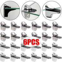 Zinc Alloy Glass Shelf Bracket Wall Mounted Bathroom Support Shelf Brackets Holder Adjustable Wooden Bookshelf Glass Clamps