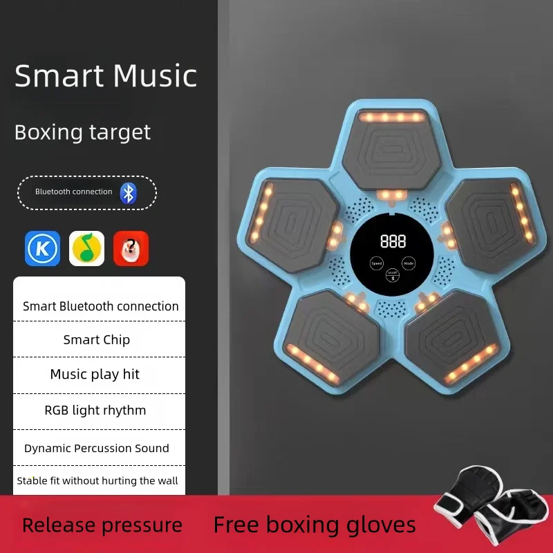 Smart Music Boxing Machine para crianças e adultos, LED Lighted Sandbag, reação relaxante, Training Wall Target, esportes