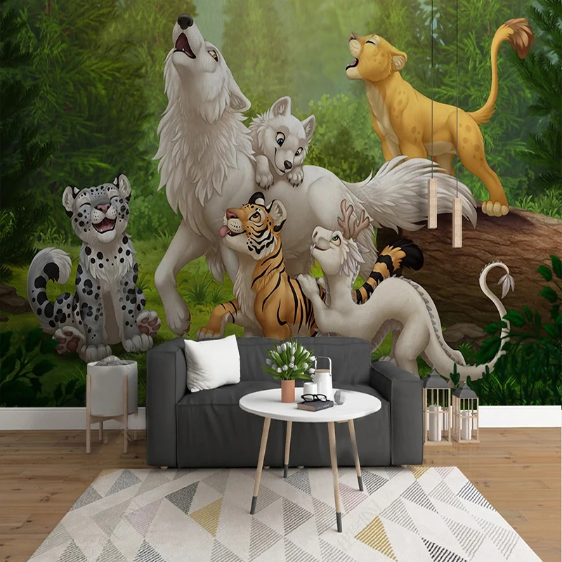 Custom Photo HD Wolf Animal Oil Painting Tiger Poster Bedroom Dining Room Living Room TV Background Wall Decor Mural Wallpaper