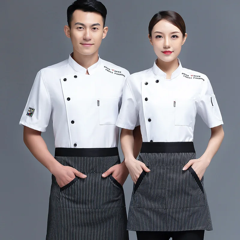 Hotel koch Overalls Sommer Herren Restaurant Konditorei Konditorei Bäcker Hot Pot Restaurant Küche Frauen Kurzarm Uniform