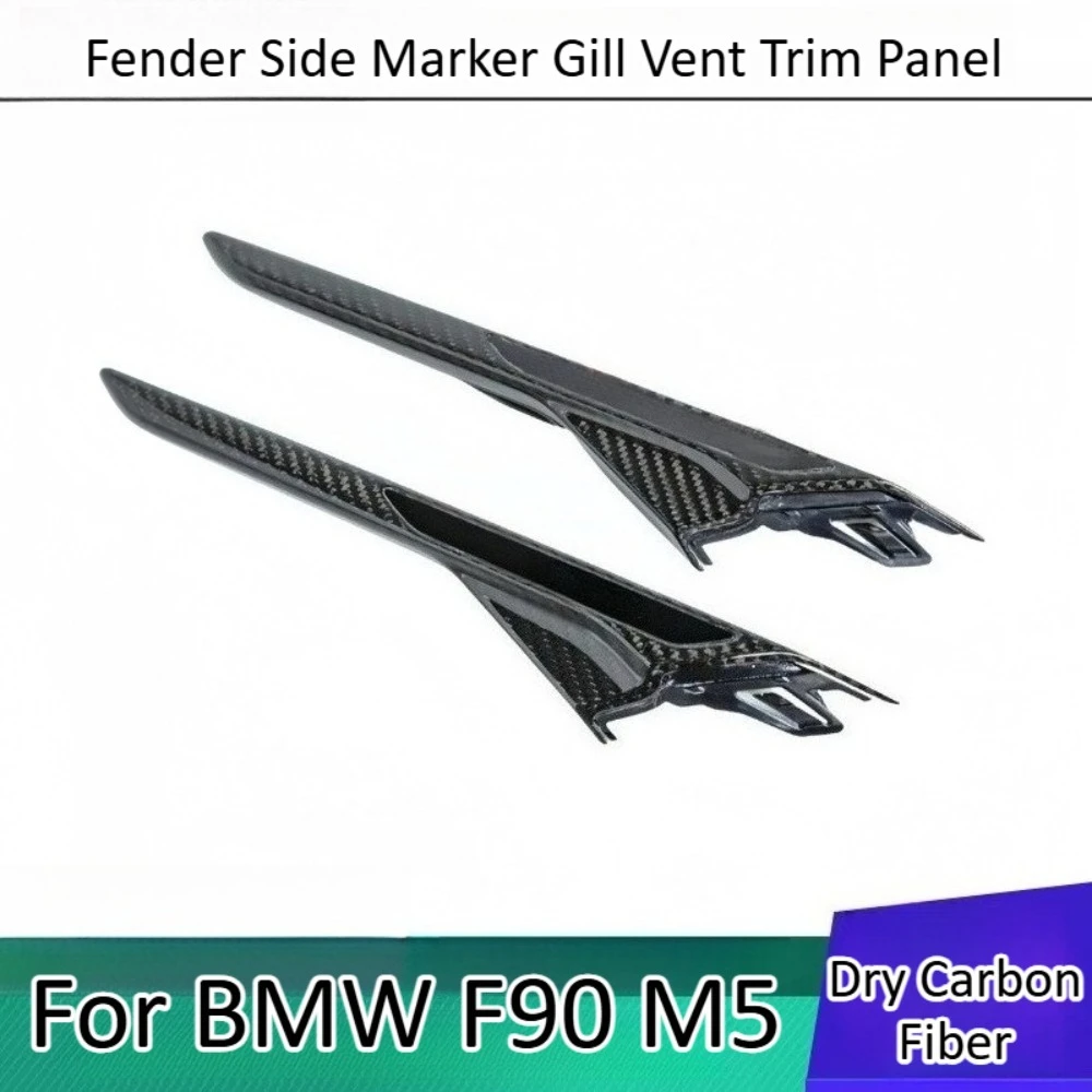 

Real Carbon Fiber Fender Side Marker Gill Vent Trim Panel For BMW F90 M5 Car Exterior Styling Accessories Replacement Kit Panels