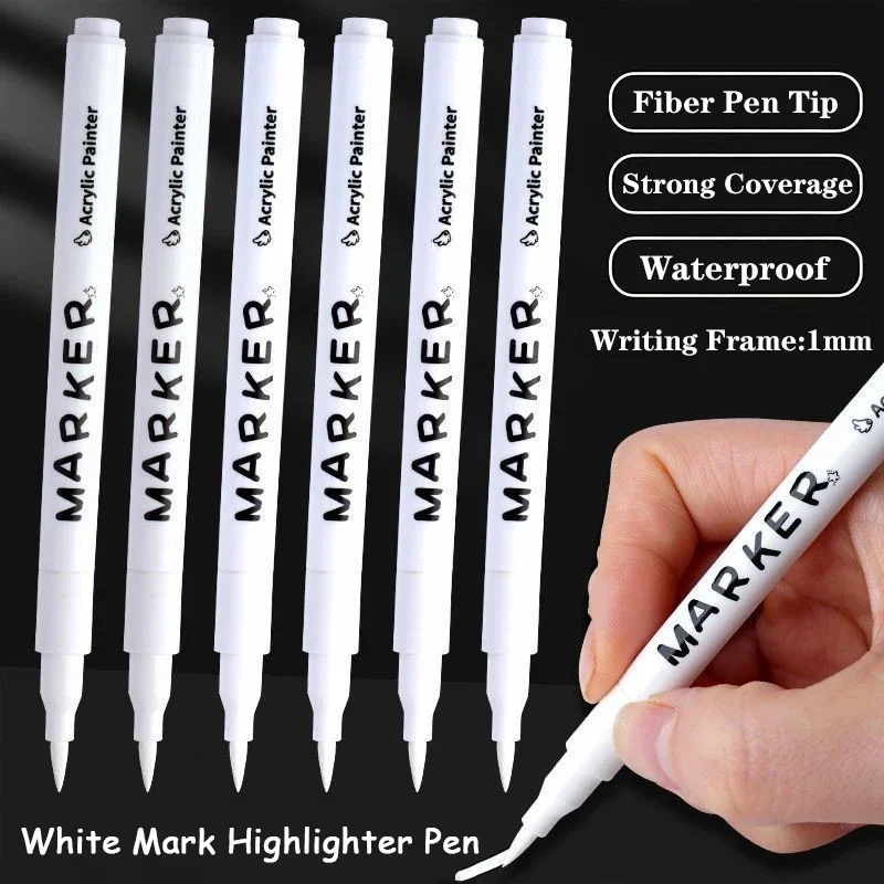 White Marker Pens Set Quick Drying And Waterproof Acrylic Paint Pen Fit For Cloths, Painting Rocks And Other DIY Projects
