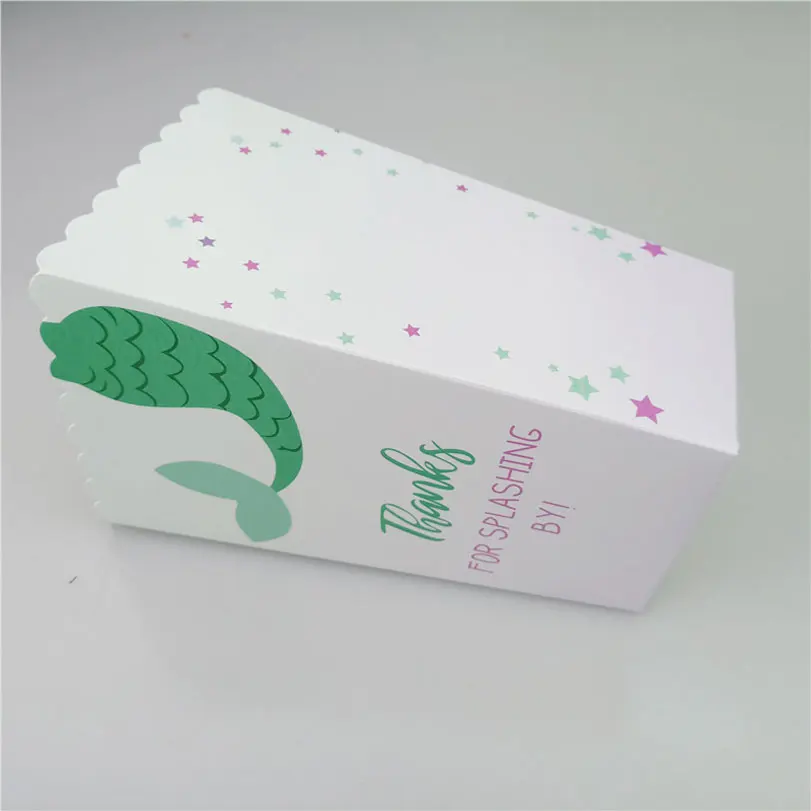 Mermaid Design Popcorn Box, Creative Ocean Theme Party Candy Box, Food Tray, Disposable Children Birthday Party, Table Supplies